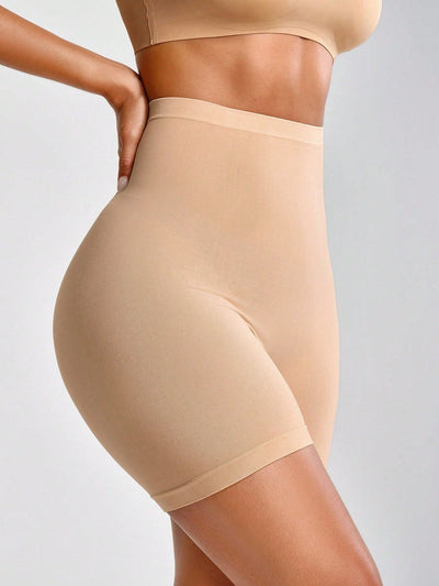 Shorts de seguridad de cintura alta de color solido para mujer