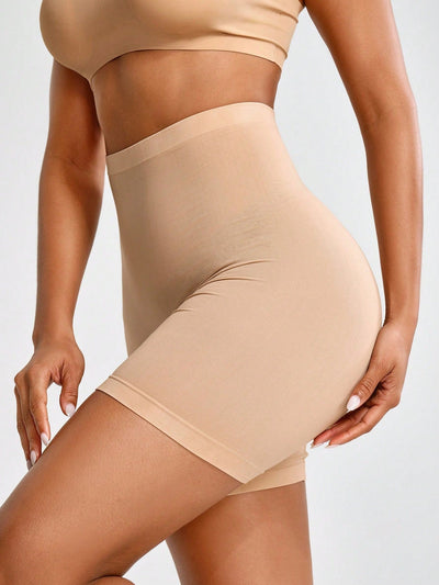 Shorts de seguridad de cintura alta de color solido para mujer