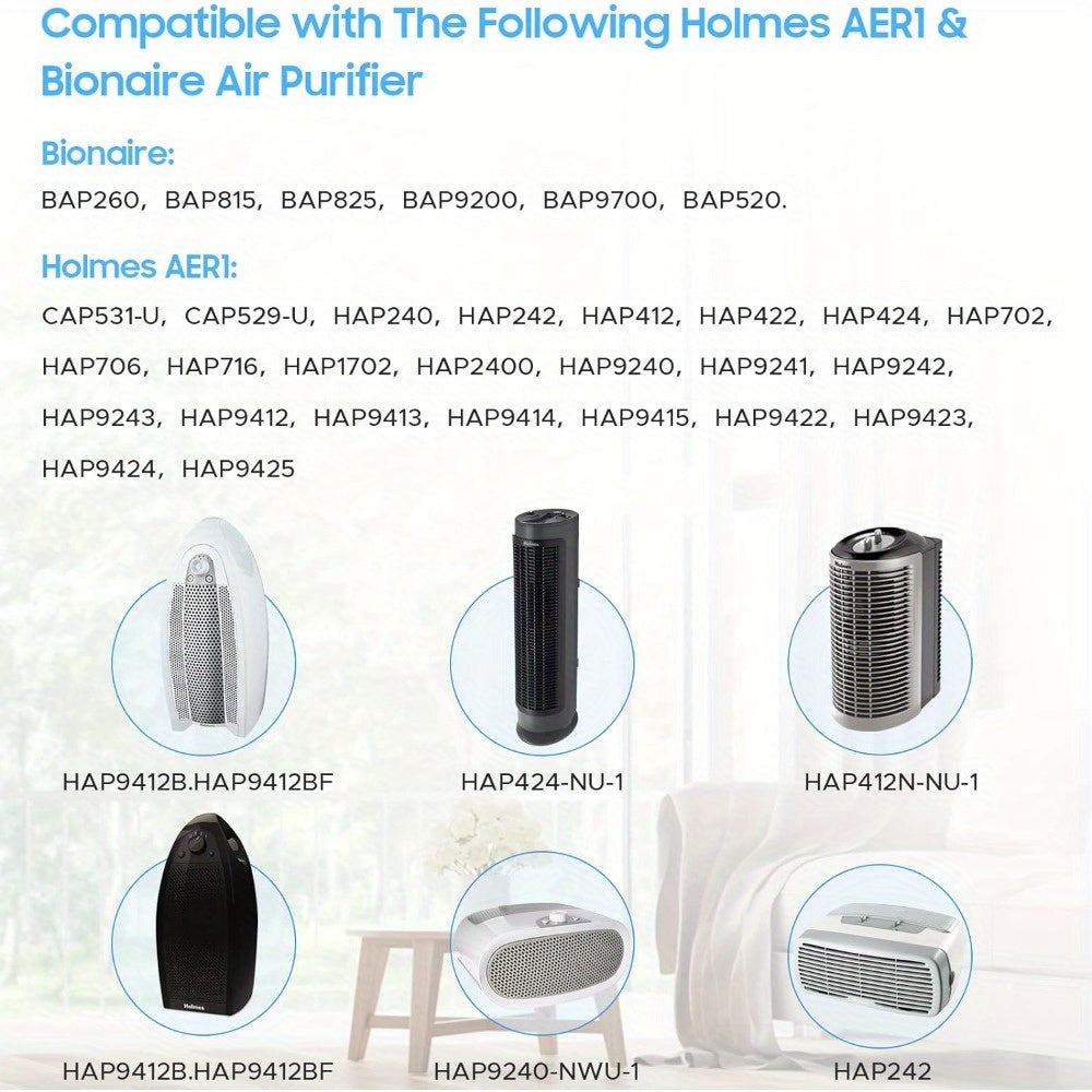Filtro de reemplazo total de aire tipo HEPA HAPF30AT para purificador de aire Holmes AER1, compatible con HAPF30AT y Hap242-Nucair Purifier Filter.