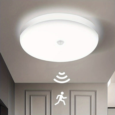 1 unidad de luz LED empotrada con sensor de movimiento, 6000K blanco cálido, activación nocturna automática para escaleras, clóset, garaje, sótano
