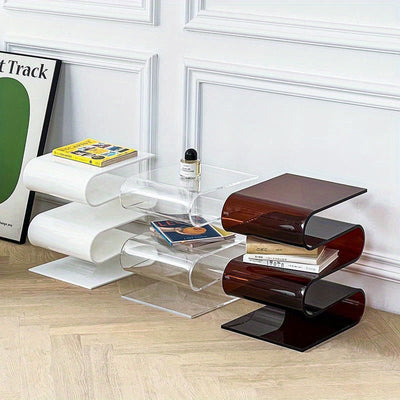 1 Pieza, Estante De Libros Transparente Nórdico, Mesa Auxiliar De Personalidad De Acrílico, Muebles De Sala De Estar, Decoración Del Hogar, Pequeña Estantería, Revistero