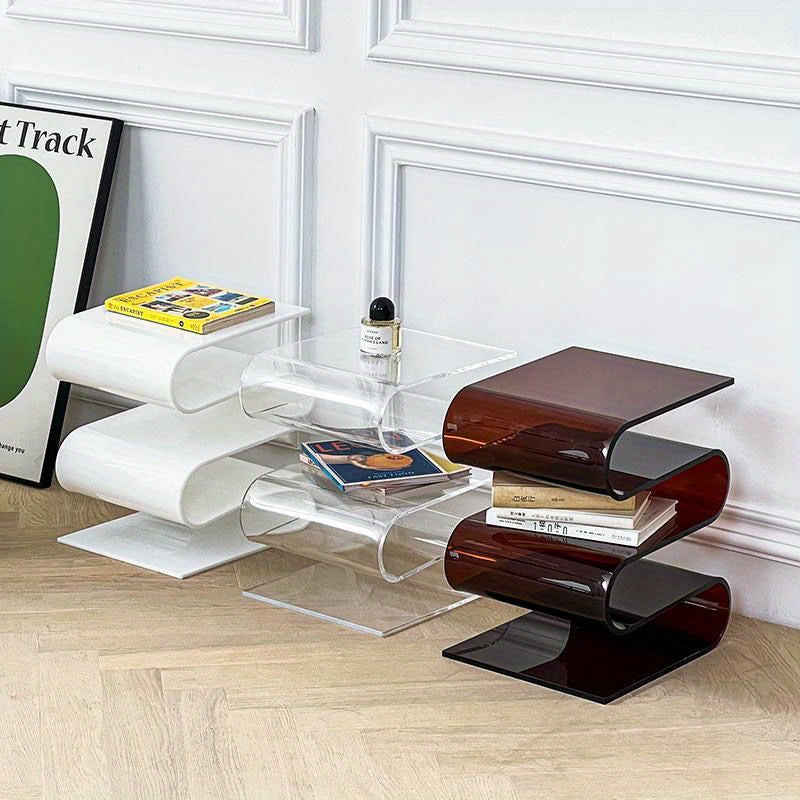1 Pieza, Estante De Libros Transparente Nórdico, Mesa Auxiliar De Personalidad De Acrílico, Muebles De Sala De Estar, Decoración Del Hogar, Pequeña Estantería, Revistero