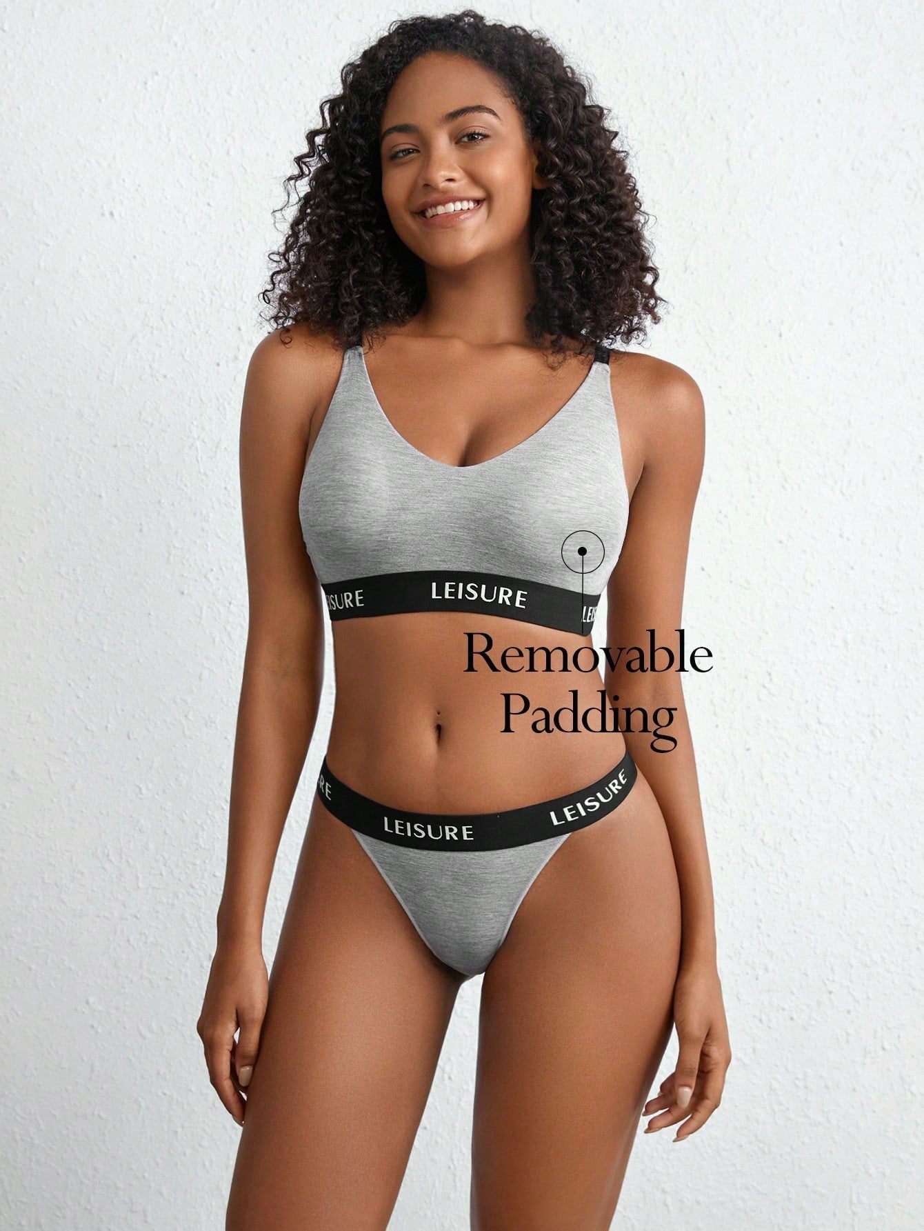 Leisure Sujetador sin aro con estampado de letra