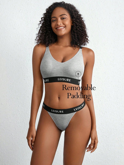 Leisure Sujetador sin aro con estampado de letra