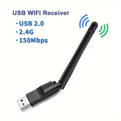 Mini Adaptador WiFi USB Red Inalámbrica De 150Mbps Transmisor Inalámbrico WiFi USB Set Top Box Tarjeta Receptora Inalámbrica IPTV Tarjeta De Red Receptor Wi-Fi Para PC Computadora Portátil De Escritorio 2.4GHz