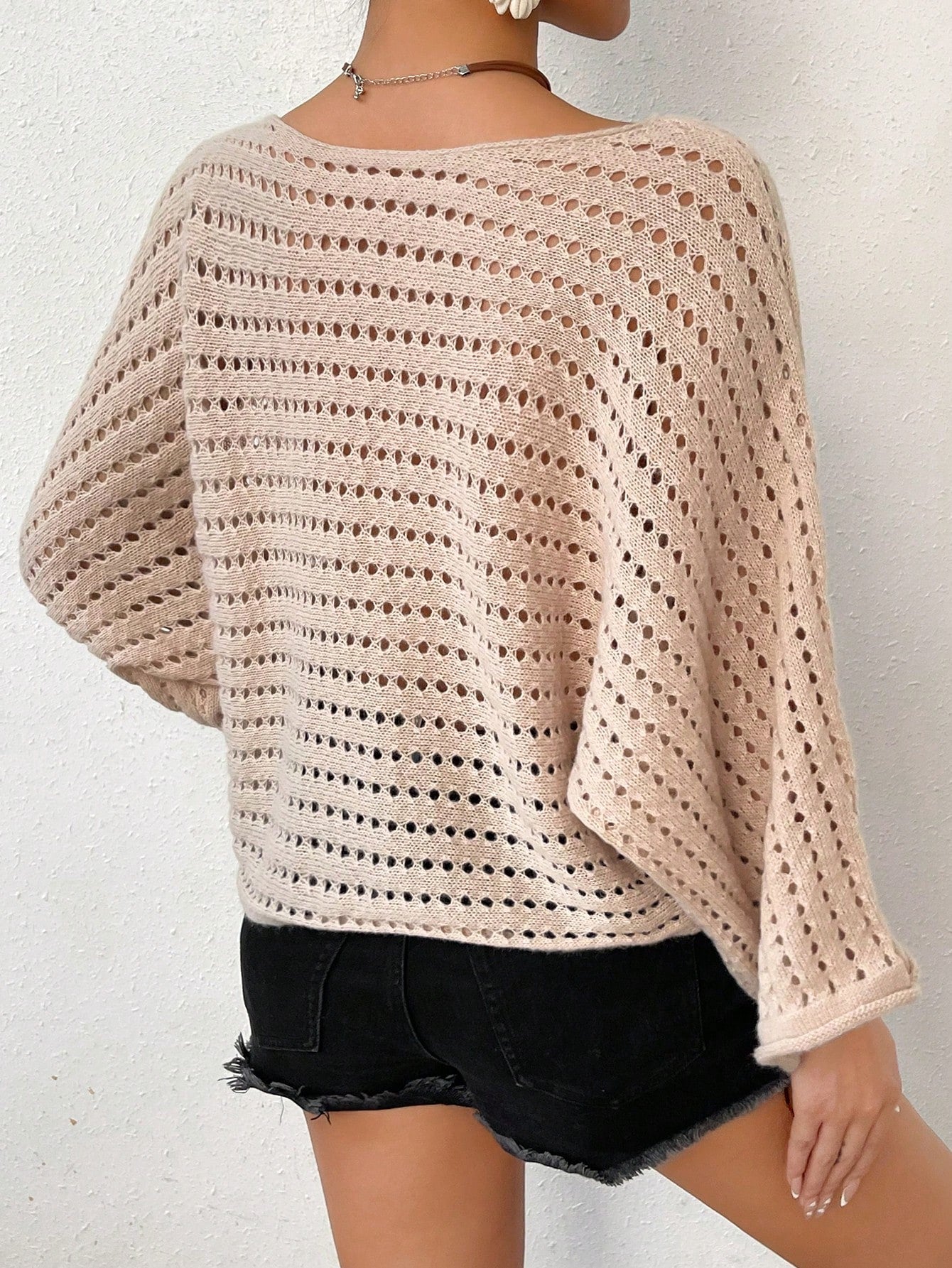VCAY Jersey De Punto Con Cuello Asimetrico Y Huecos Para Mujer