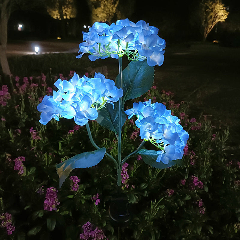 Conjunto de 2 Luces LED de Hortensia con Energía Solar, Flores Artificiales Realistas con Iluminación Multicolor, Decoración Exterior Resistente al Clima para Jardines, Patios, Céspedes y Caminos, Iluminación de Jardín | Luces Nocturnas Decorativas | Luc