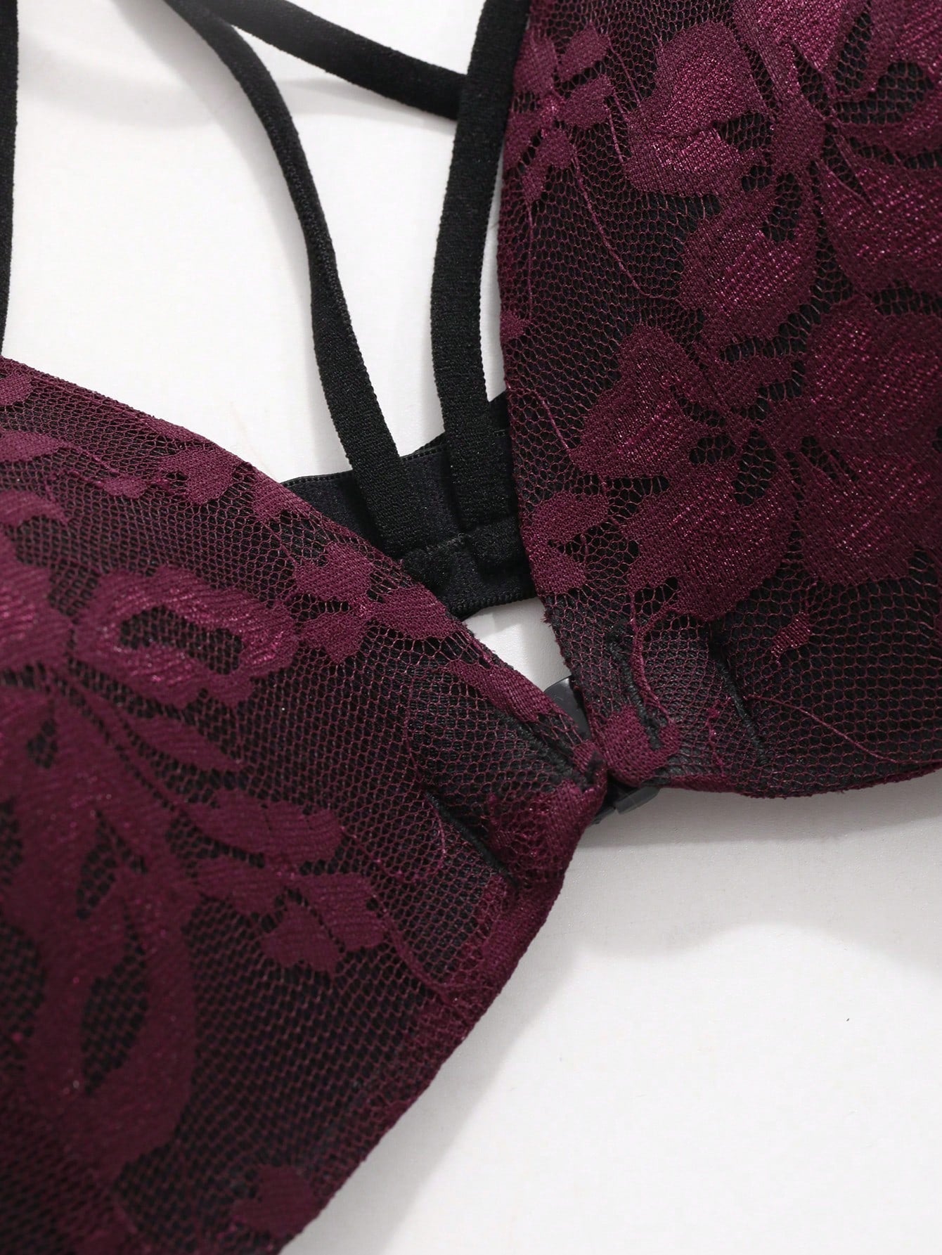 FRIFUL Conjunto De Sosten Y Bragas De Encaje Con Soporte Trasero Y Cierre Frontal