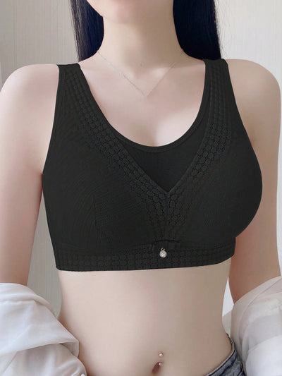 Sujetador Acolchado Sin Cables Push Up Para Un Pecho Pequeno Y Plano Con Correas Gruesas Y Ajustables Para Prevenir La Caida