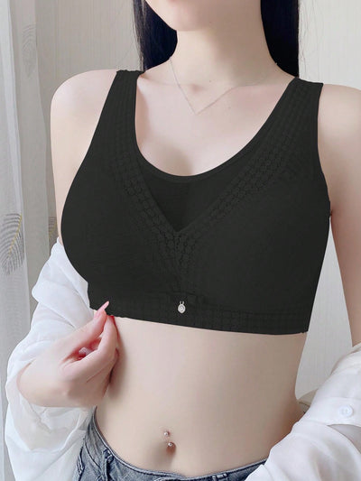 Sujetador Acolchado Sin Cables Push Up Para Un Pecho Pequeno Y Plano Con Correas Gruesas Y Ajustables Para Prevenir La Caida