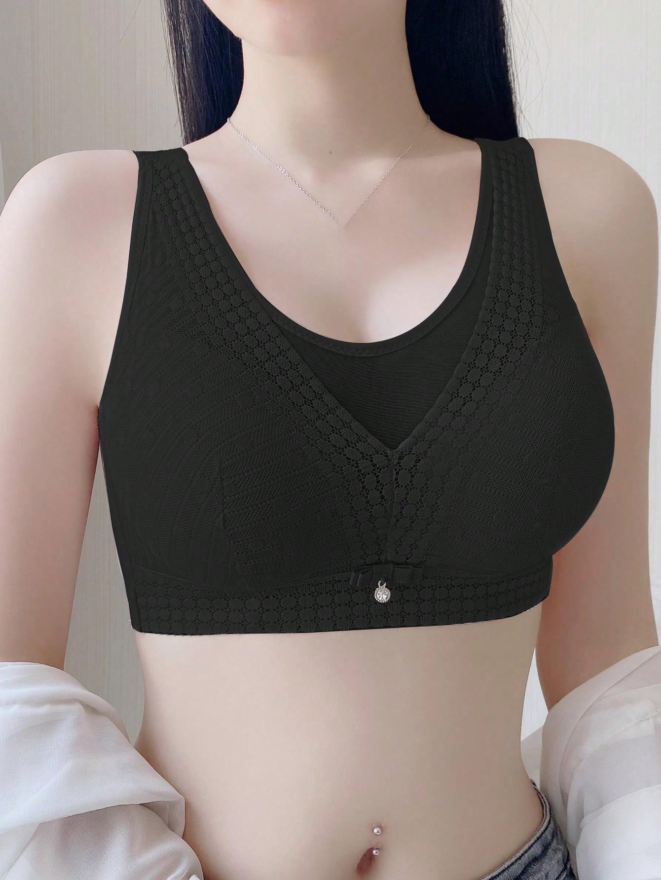 Sujetador Acolchado Sin Cables Push Up Para Un Pecho Pequeno Y Plano Con Correas Gruesas Y Ajustables Para Prevenir La Caida