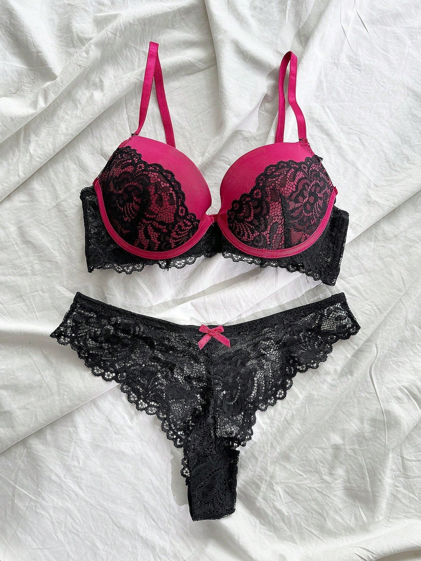 Nina Bonheur Conjunto De 2 Piezas De Bragas Y Sujetador De Contorno Juvenil Y Encaje Con Ajuste Comodo (talla S Y Boton Ajustable)