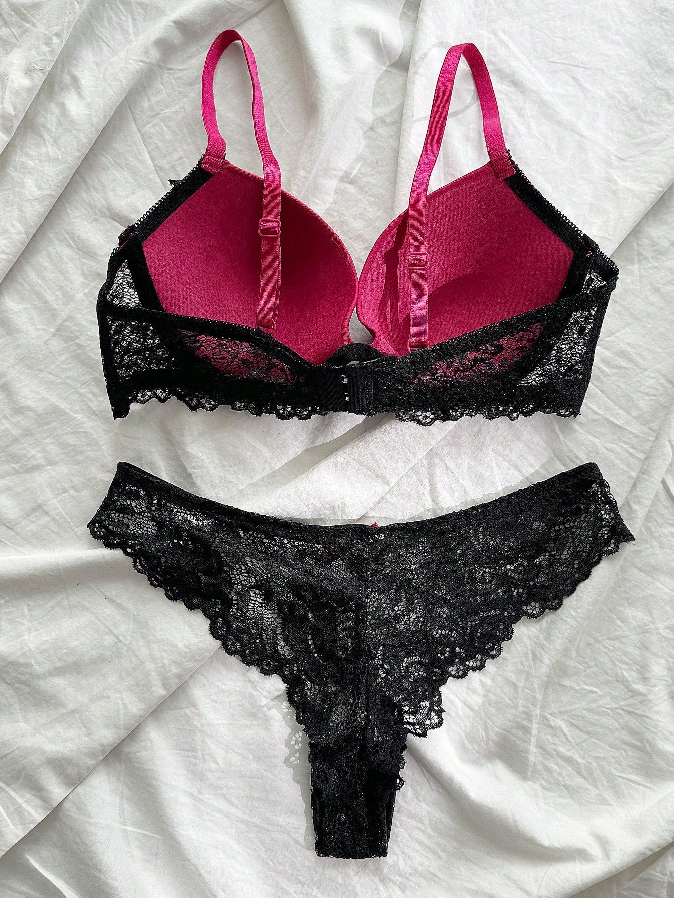Nina Bonheur Conjunto De 2 Piezas De Bragas Y Sujetador De Contorno Juvenil Y Encaje Con Ajuste Comodo (talla S Y Boton Ajustable)