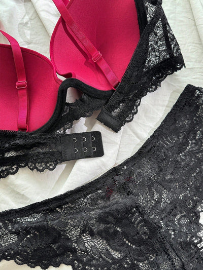 Nina Bonheur Conjunto De 2 Piezas De Bragas Y Sujetador De Contorno Juvenil Y Encaje Con Ajuste Comodo (talla S Y Boton Ajustable)