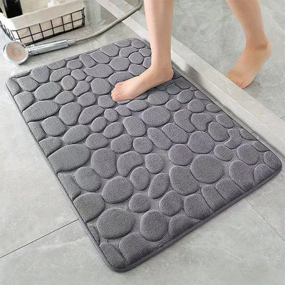 1 alfombra o 4 tapetes adhesivos, alfombra de baño con relieve de piedras, absorción rápida, lavable, suave y cómoda, ideal para decoración del hogar, accesorios de baño, cocina, lavandería, dormitorio, ducha, alfombra de baño de lujo antideslizante para