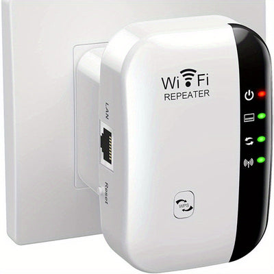 Amplificador de señal WiFi para extender hasta 2640 pies cuadrados, última generación, repetidor de Internet inalámbrico, amplificador de largo alcance con puerto Ethernet, punto de acceso, configuración de 1 toque, compatible con Alexa N300 100g 2871259