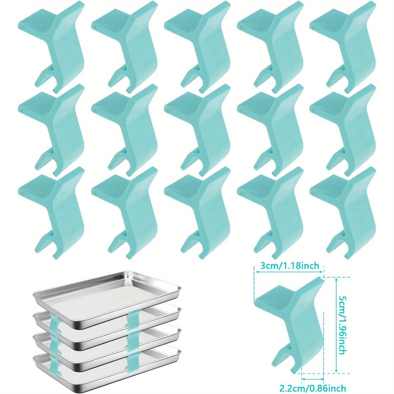 8 piezas Apiladores de bandejas para hornear, Apiladores de bandejas que ahorran espacio, Soporte apilable para bandejas reutilizables, Apiladores de bandejas de horno multiusos para bandejas de congelador