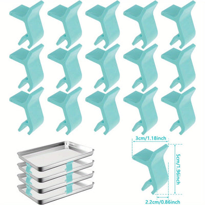 8 piezas Apiladores de bandejas para hornear, Apiladores de bandejas que ahorran espacio, Soporte apilable para bandejas reutilizables, Apiladores de bandejas de horno multiusos para bandejas de congelador