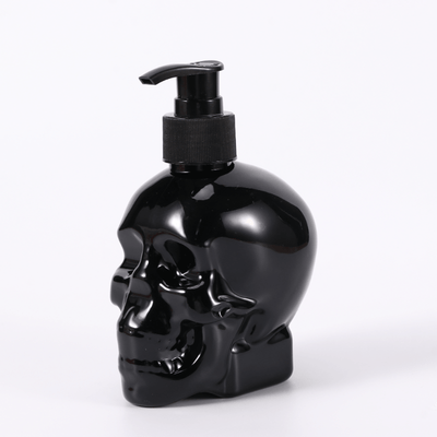 Dispensador de jabón con forma de calavera, botella de plástico PET de 350 ml para champú, gel de ducha, loción, almacenamiento líquido temático de Halloween, decoración para el hogar y el baño