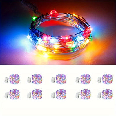 10pcs Luces de Hadas LED a Pilas, Blanco Cálido & Multicolor Luces de Luna Estrellada para Boda DIY, Fiesta, Dormitorio, Navidad, Acción de Gracias, Día de San Valentín & Día de la Madre, Luces de Hadas LED, SOKUCI