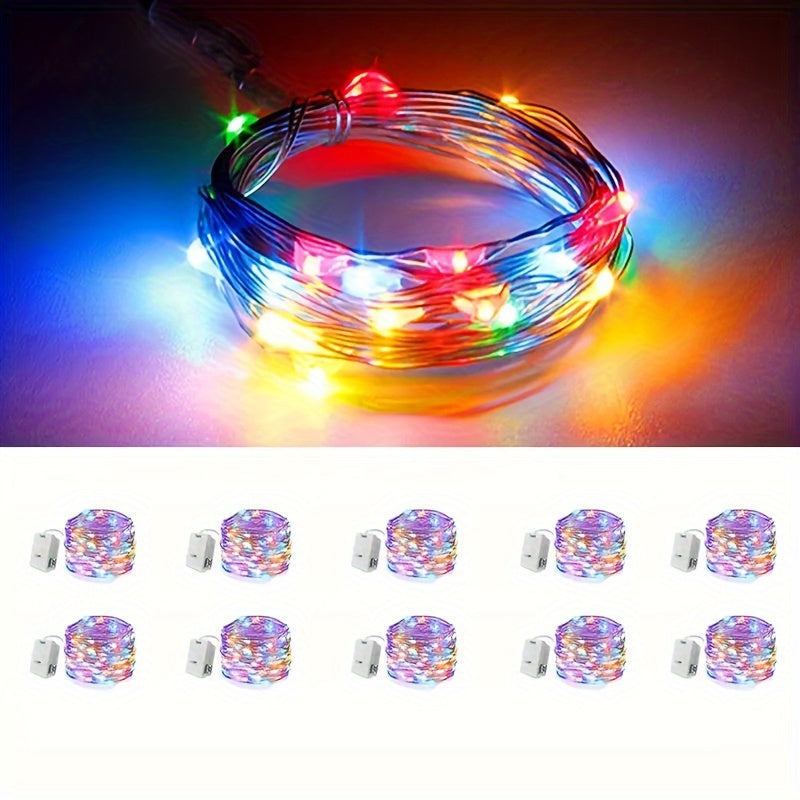 10pcs Luces de Hadas LED a Pilas, Blanco Cálido & Multicolor Luces de Luna Estrellada para Boda DIY, Fiesta, Dormitorio, Navidad, Acción de Gracias, Día de San Valentín & Día de la Madre, Luces de Hadas LED, SOKUCI