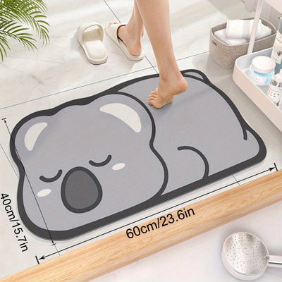 Encanto Juguetón] Alfombra de Baño Super Absorbente de Diatomeas Adorable, Alfombra de Inodoro Antideslizante de Dibujos Animados, Alfombra de Suelo de Secado Rápido, Alfombra de Suelo de Baño|Alfombra Decorativa de Inodoro|Alfombra Temática de Animales,