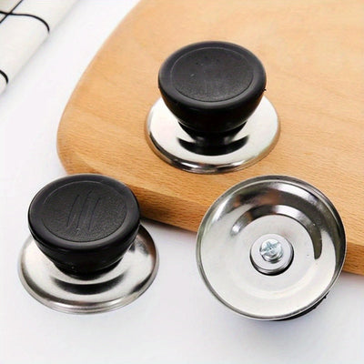 5 piezas de tapas de olla de acero inoxidable con asas antideslizantes - Cabezas de tapas de olla de vidrio universal, accesorios de cocina, resistentes al calor, tapas de cocina antideslizantes|Asas de acero inoxidable|Utensilios de cocina duraderos