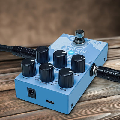 Pedal de Reverb para Guitarra Eléctrica Versátil con Modelado de Sonido Digital - Alimentado por USB, Controles Fáciles de Usar, No Requiere Batería