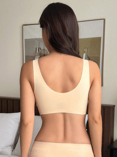 DAZY Sencillo Bra de estilo de chaleco sin costuras con bordes de onda