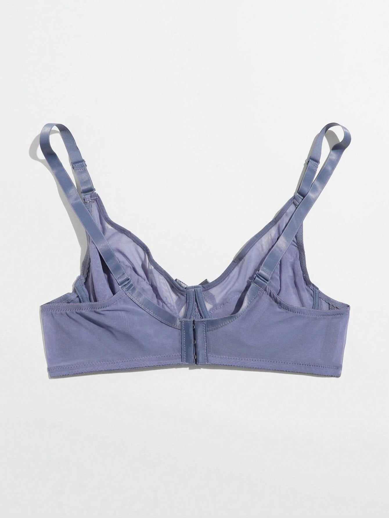 NEW Ropa interior transpirable de malla para mujer, sosten comodo bordado con flores para el verano