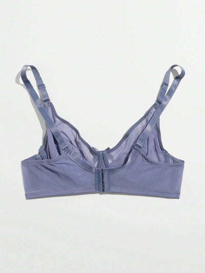 NEW Ropa interior transpirable de malla para mujer, sosten comodo bordado con flores para el verano
