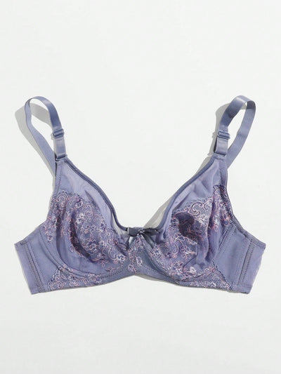 NEW Ropa interior transpirable de malla para mujer, sosten comodo bordado con flores para el verano
