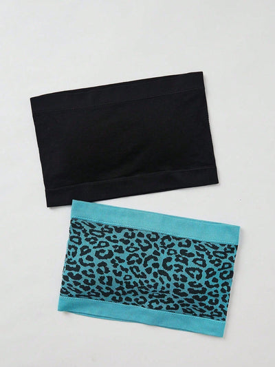 Sujetador Bandeau a rayas para mujeres sin costuras (paquete de 2)