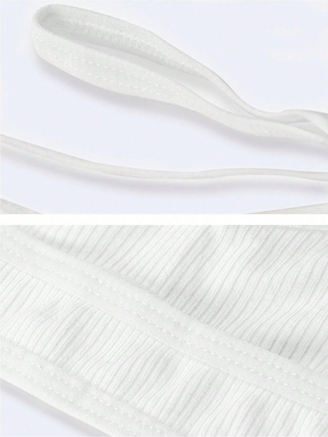 Top delgada de sujetador blanco para mujer, ropa interior de hogar acanalada para mujer, bralette sin cables y sin espalda, suave y transpirable adecuado para estudiantes y chicas