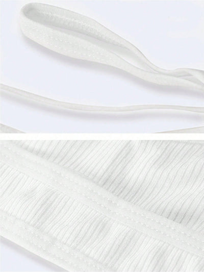 Top delgada de sujetador blanco para mujer, ropa interior de hogar acanalada para mujer, bralette sin cables y sin espalda, suave y transpirable adecuado para estudiantes y chicas