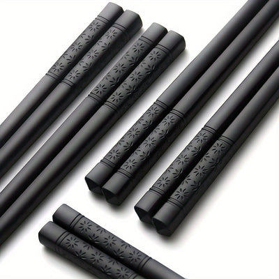 Conjunto de 5 pares de palillos elegantes con diseño de flor de cerezo, reutilizables y aptos para lavavajillas, perfectos para comer y entretener, adecuados para el hogar, la cocina y el restaurante