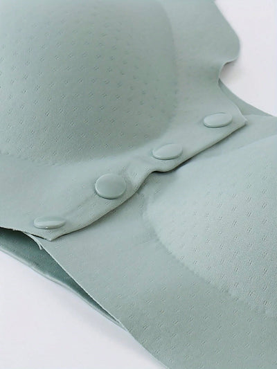 Sujetador para mujeres, sin costuras, sin aros, con broche frontal, de ocio, de latex, transpirable, simple, delgado, dinamico y sexy, que levanta y da forma
