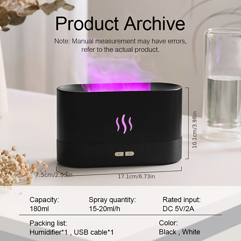 Humidificador Portátil de Niebla Fría con Luces LED Cambiantes de Color - Alimentado por USB, Difusor de Aceite Esencial Aromático para Diferentes Tipos de Habitaciones, Calidad del Aire en el Hogar | Decoración Moderna para el Hogar | Cuerpo de Plástico