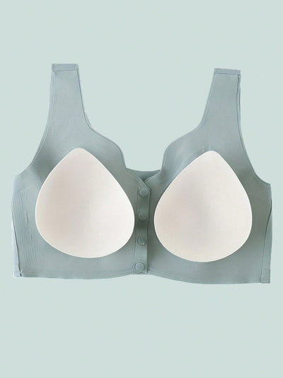 Sujetador para mujeres, sin costuras, sin aros, con broche frontal, de ocio, de latex, transpirable, simple, delgado, dinamico y sexy, que levanta y da forma