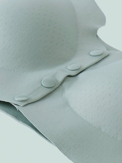 Sujetador para mujeres, sin costuras, sin aros, con broche frontal, de ocio, de latex, transpirable, simple, delgado, dinamico y sexy, que levanta y da forma
