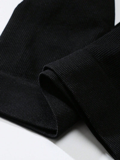 Sujetador sin costuras sexy para mujer, sin relleno, negro, correas delgadas, chaleco deportivo/fitness/yoga, soporte de espalda