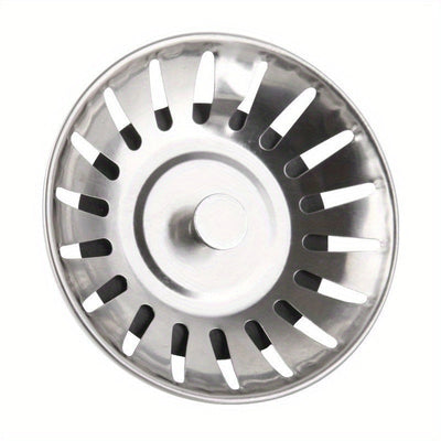 1 pieza de escurridor de fregadero de cocina de acero inoxidable pulido y tapa - Embudo de drenaje elegante con atrapahuevos para baño y cocina, resistente a la herrumbre, fácil de limpiar, duradero y de estilo, protección de drenaje, escurridor de frega