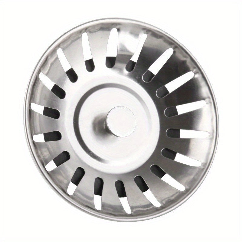 1 pieza de escurridor de fregadero de cocina de acero inoxidable pulido y tapa - Embudo de drenaje elegante con atrapahuevos para baño y cocina, resistente a la herrumbre, fácil de limpiar, duradero y de estilo, protección de drenaje, escurridor de frega