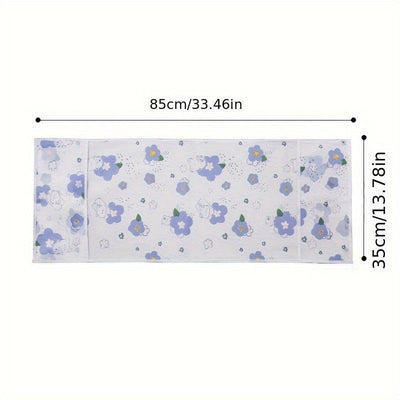 1pc Cubierta de Polvo para Horno de Microondas con Adorable Gato de Dibujos Animados y Flores - No Eléctrica, Plástico Duradero, Protector de Decoración de Cocina con Bolsillo Lateral para Acceso Fácil, Accesorios para Microondas