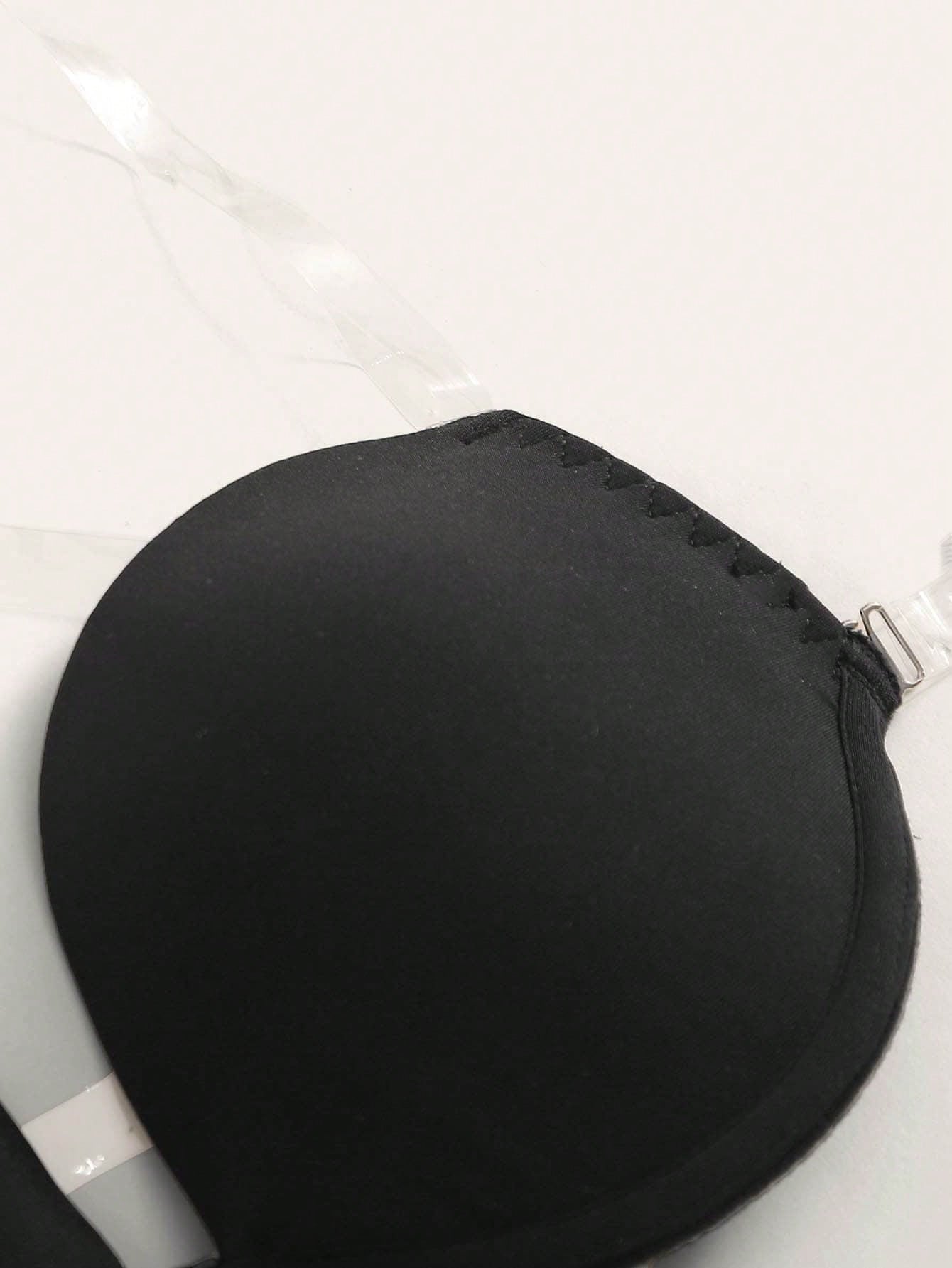 1 sujetador con aros, tirantes transparentes y espalda cruzada