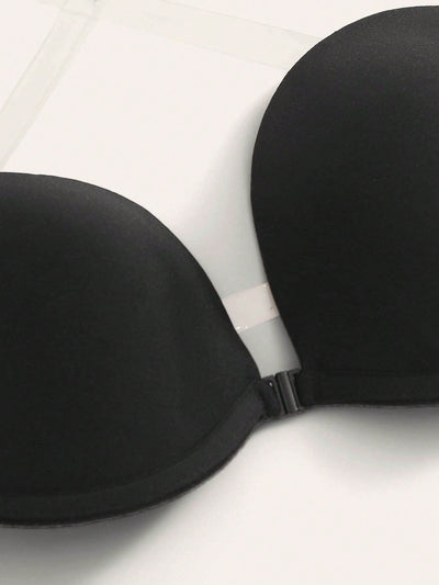 1 sujetador con aros, tirantes transparentes y espalda cruzada