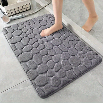 1 alfombra o 4 tapetes adhesivos, alfombra de baño con relieve de piedras, absorción rápida, lavable, suave y cómoda, ideal para decoración del hogar, accesorios de baño, cocina, lavandería, dormitorio, ducha, alfombra de baño de lujo antideslizante para