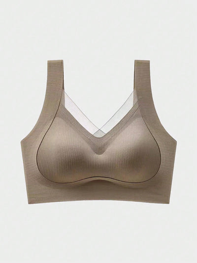 NEW 1 pieza Sujetador push-up para mujer, invisible con soporte lateral y elevacion, anti-caida y suave para la espalda, estilo superior