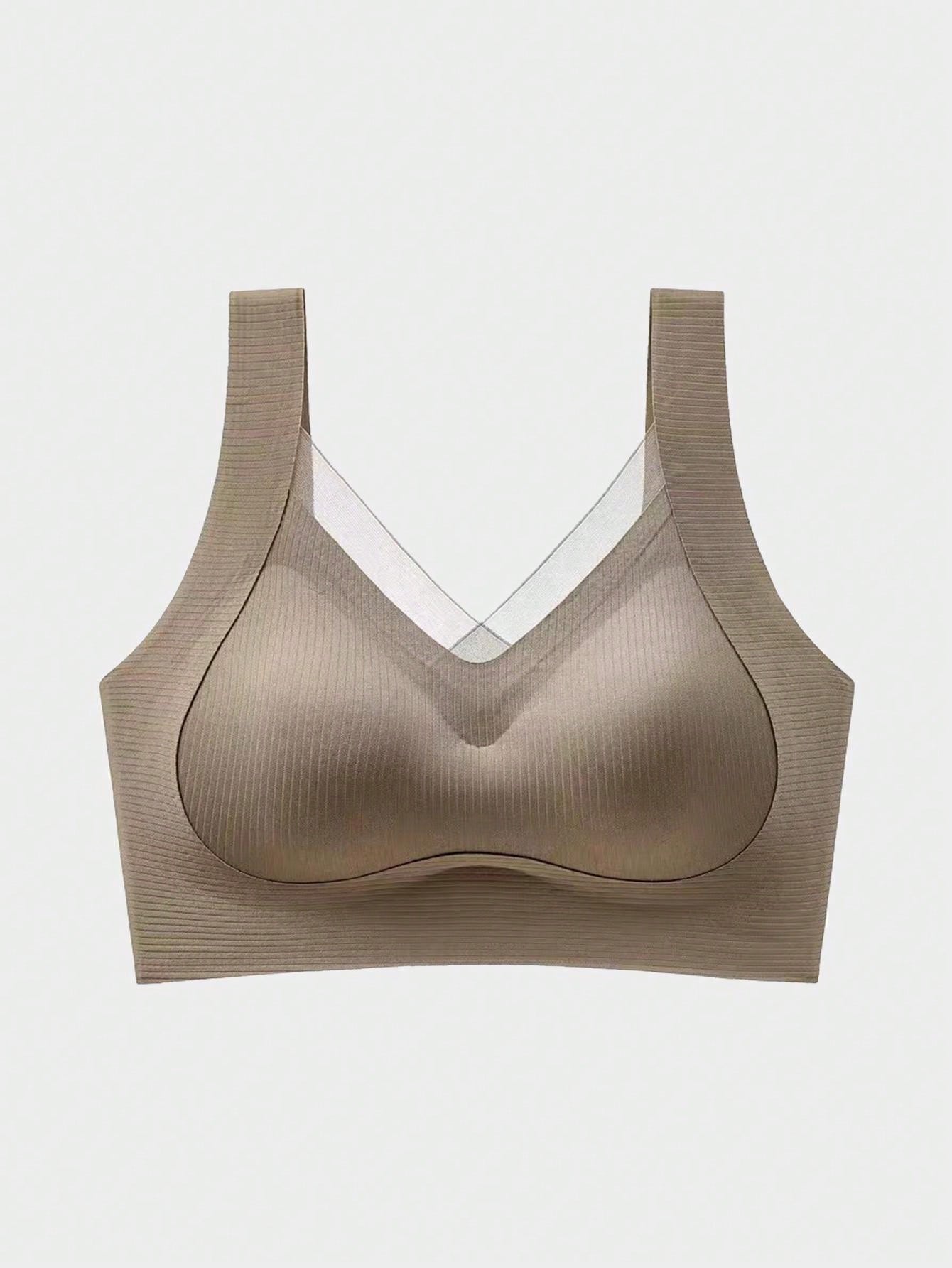 NEW 1 pieza Sujetador push-up para mujer, invisible con soporte lateral y elevacion, anti-caida y suave para la espalda, estilo superior