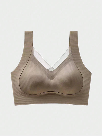 NEW 1 pieza Sujetador push-up para mujer, invisible con soporte lateral y elevacion, anti-caida y suave para la espalda, estilo superior